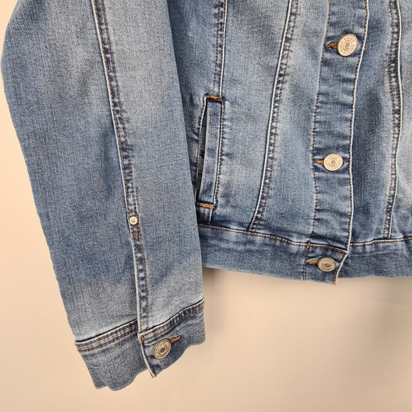 Vintage America Blues Womens Denim Jacket Size Large Medium Wash Everyday Layer - Picture 3 of 8